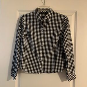 Womens Black and White Gingham Shirt